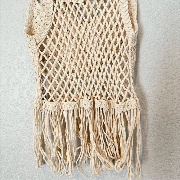 Zara limited edition crochet cotton fringed top - Picture 9 of 11